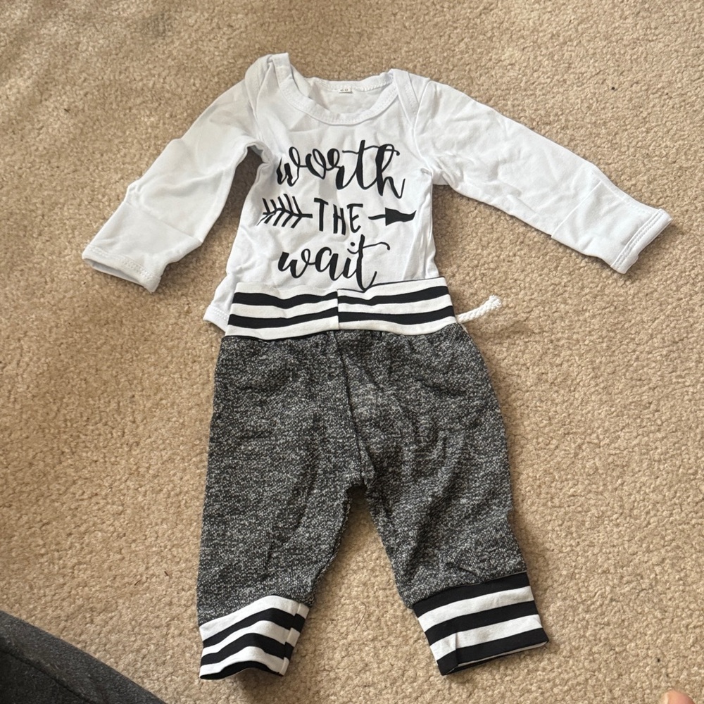 Carter's White and Gray Kids Jogger Set